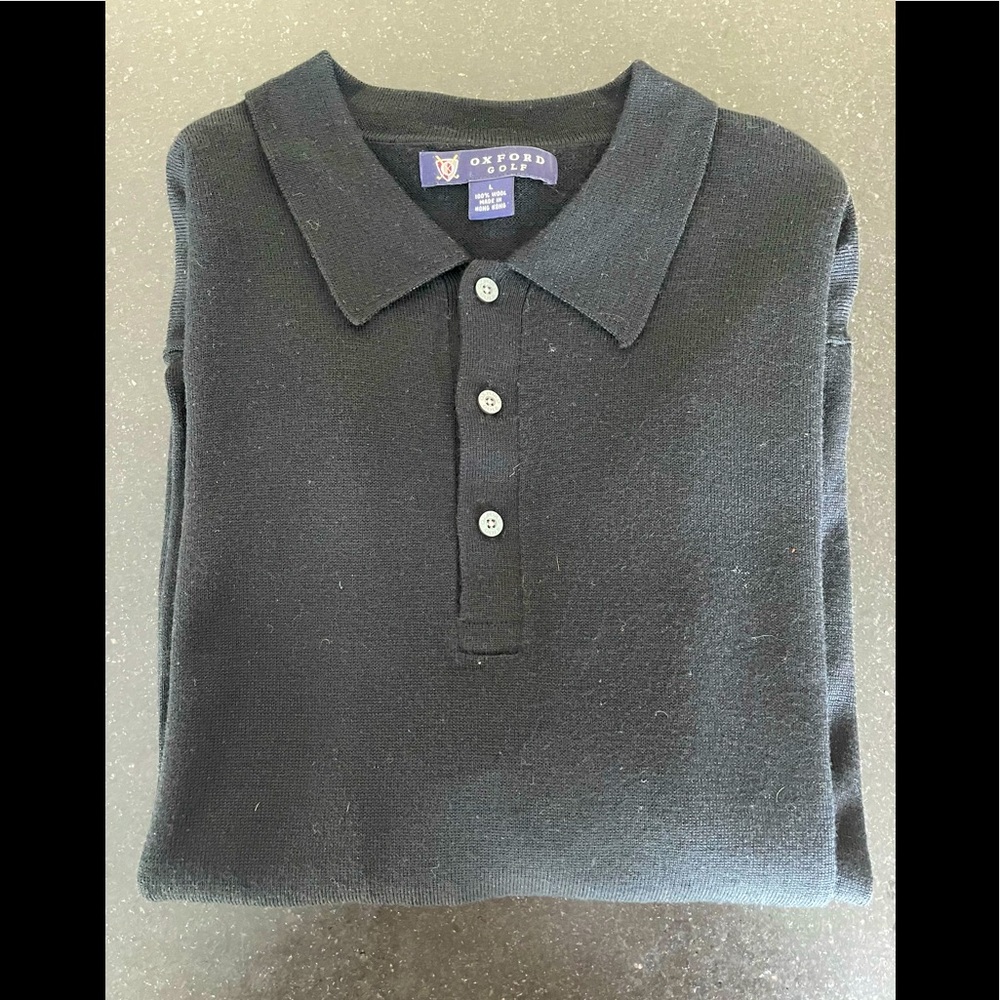 Golf collared long-sleeved sweater